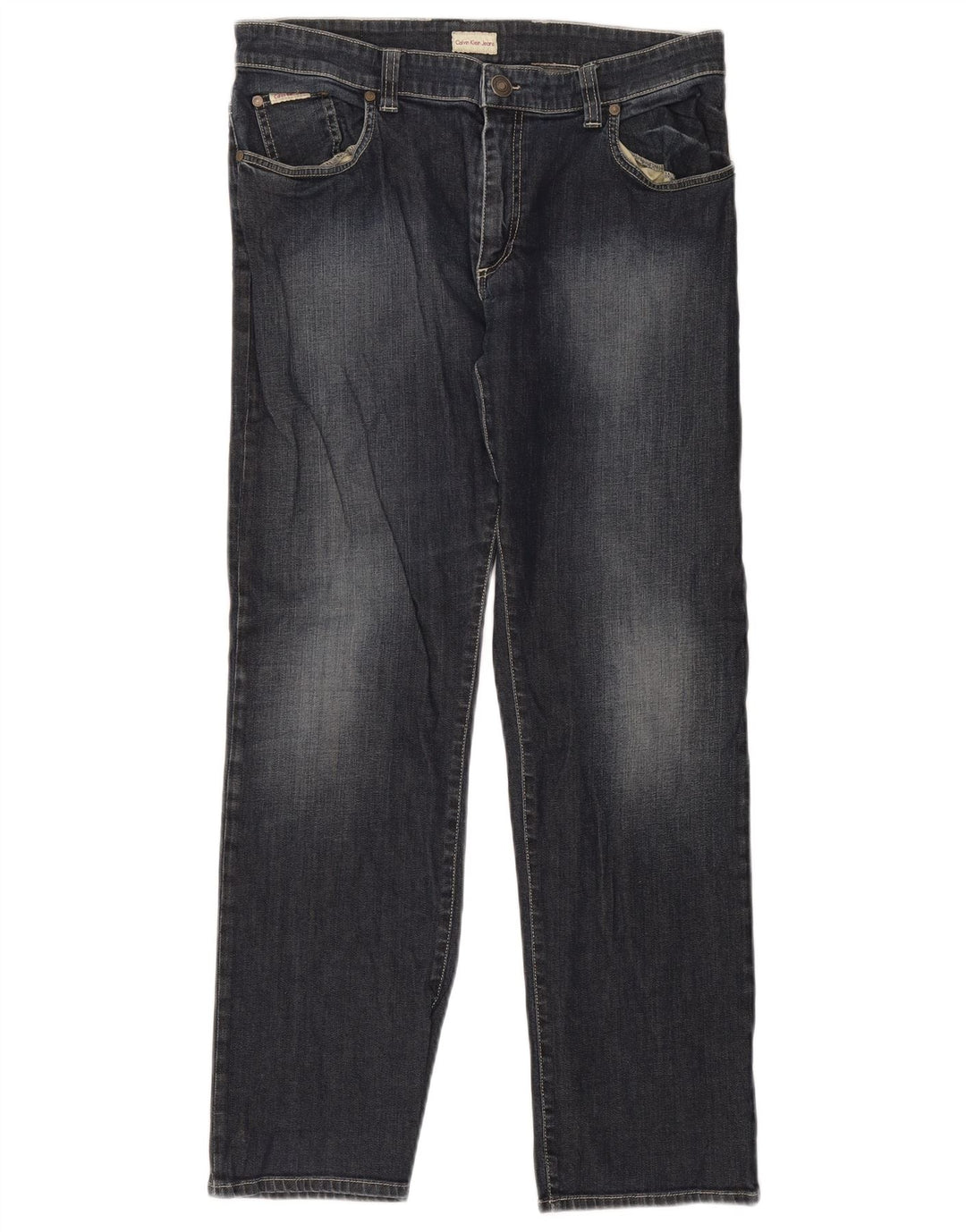Calvin Klein Straight Jeans til mænd W34 L30 Marineblå Bomuld