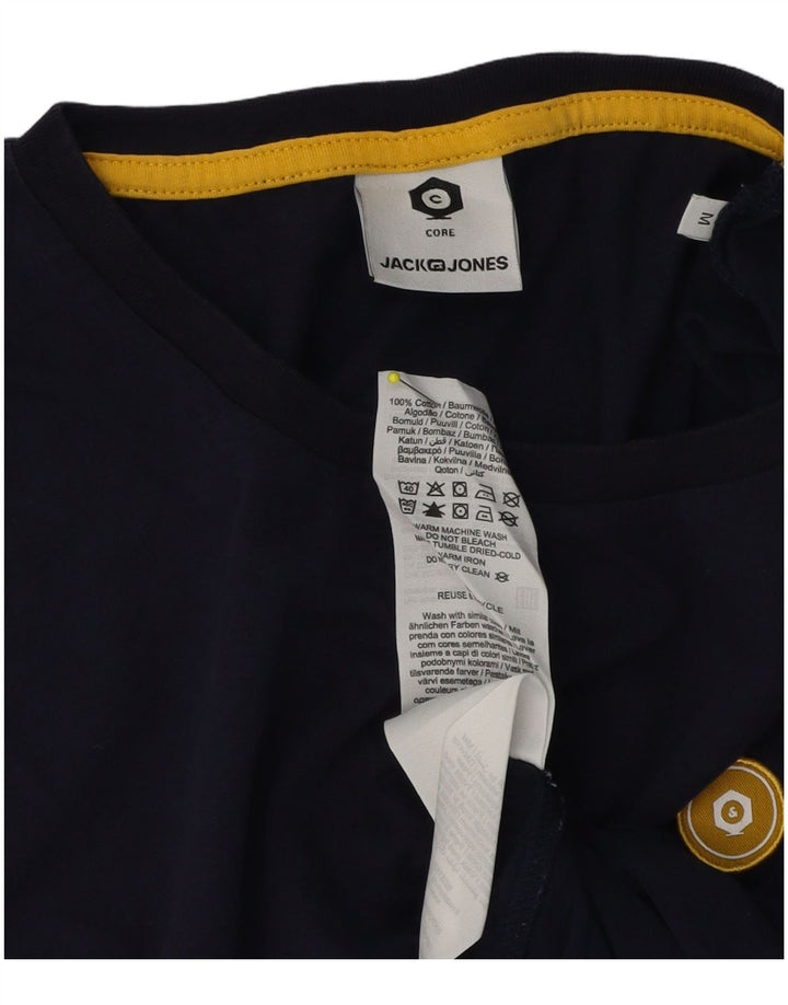 Jack & Jones Herre T-Shirt Top Medium Marineblå Bomuld