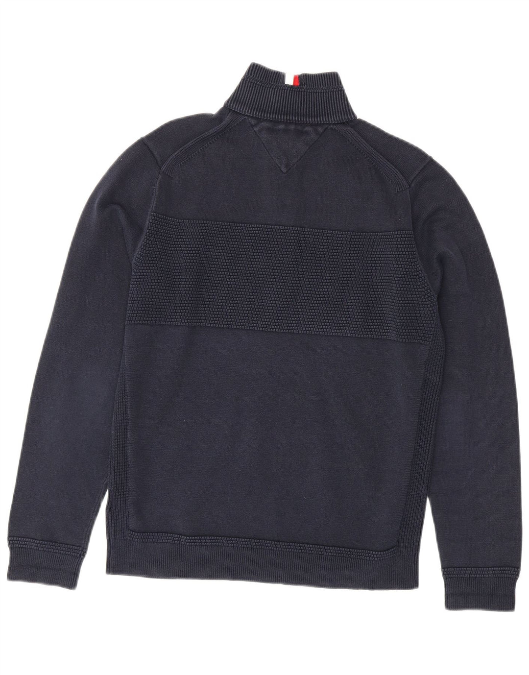 Tommy Hilfiger Herre Zip Neck Jumper Sweater Medium Navy Blue Bomuld