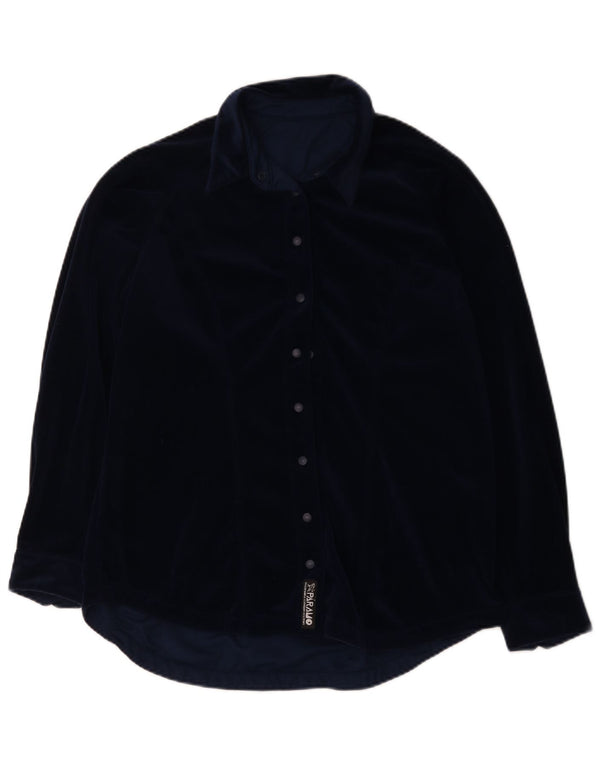 Paramo Womens Oversized Velvet Overshirt Shirt UK 10 Small Navy Blue