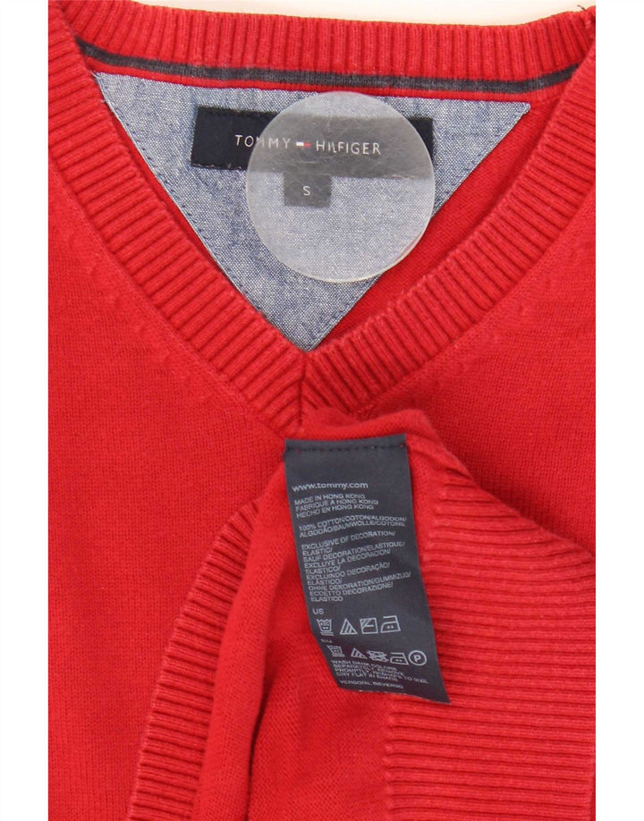 Tommy Hilfiger Herre V-hals sweater lille rød bomuld