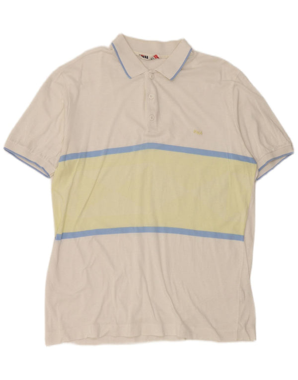 Fila Poloshirt til mænd IT 54 XL Hvidstribet bomuld