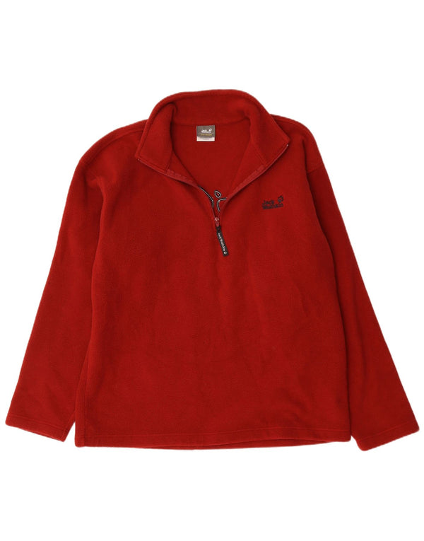 Jack Wolfskin Herre grafisk lynlås-hals fleecetrøje UK 44/46 XL Burgundy