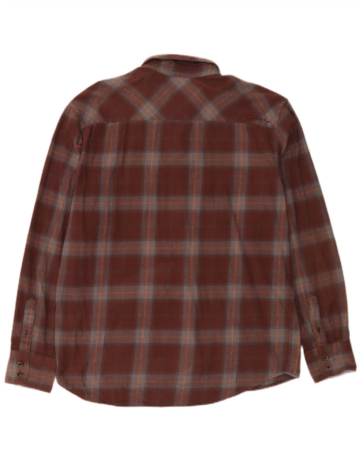 Quiksilver herre flannel skjorte stor brun ternet bomuld