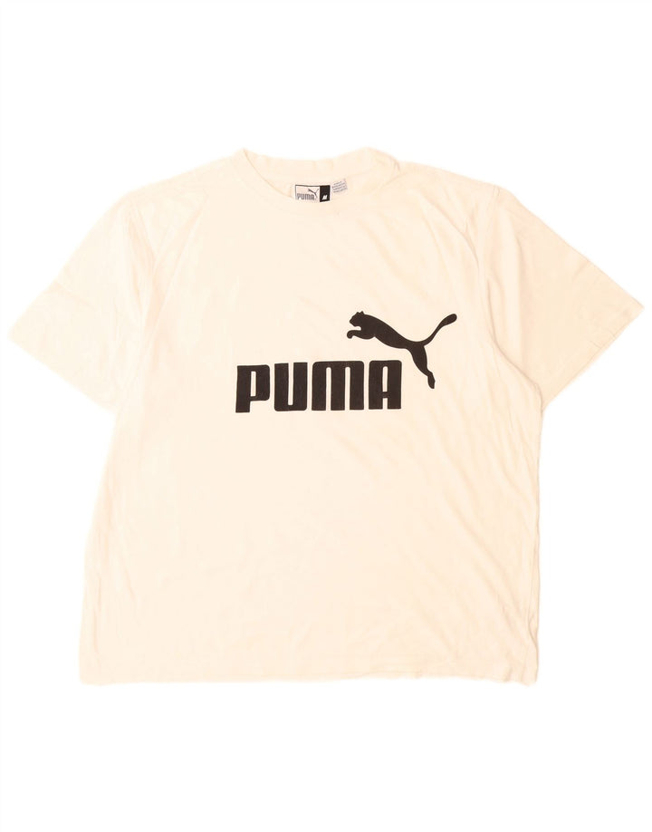 Puma Herre grafisk T-shirt Top Medium Hvid Bomuld
