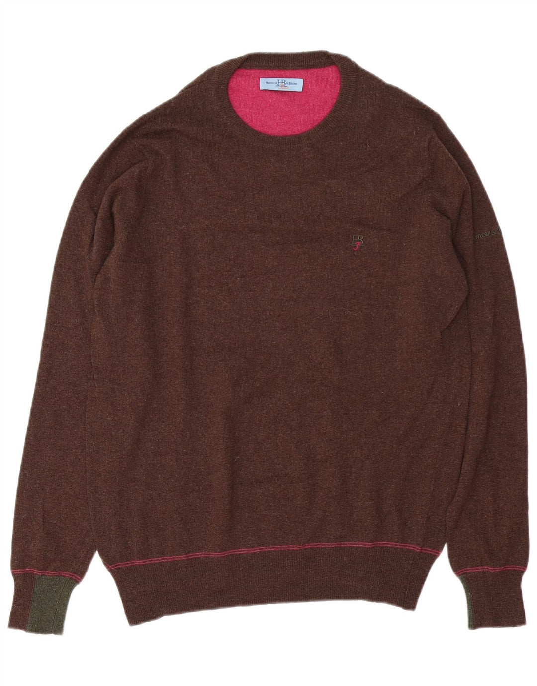 Harmont & Blaine Herre sweater med rund hals, medium brun uld