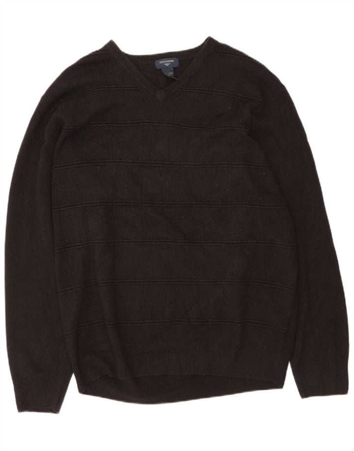 Dockers Herre V-hals sweater 2XL sort akryl