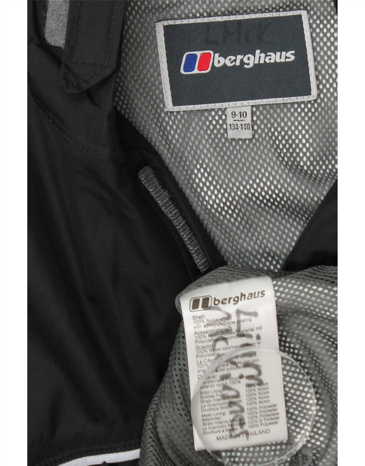 Berghaus Regnjakke med hætte til drenge 9-10 år sort nylon