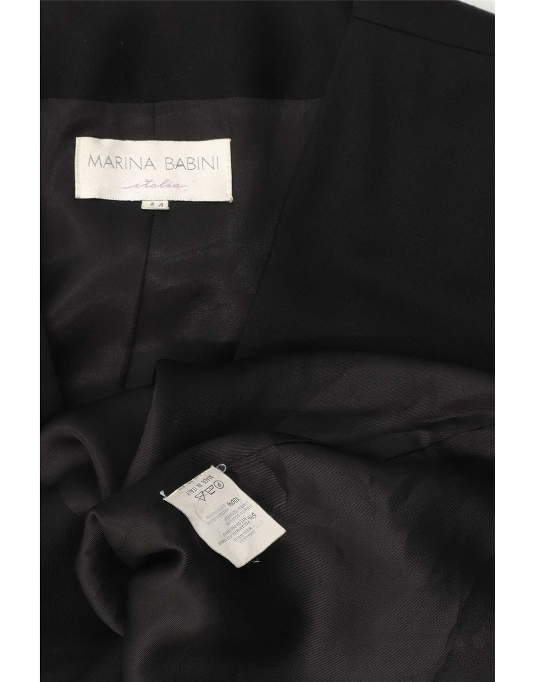 Marina Babini Dame Dobbeltradet Blazer Jacket IT 44 Medium Sort Uld