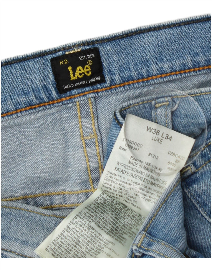 LEE Herre Luke Slim Jeans W36 L34 Blå Bomuld