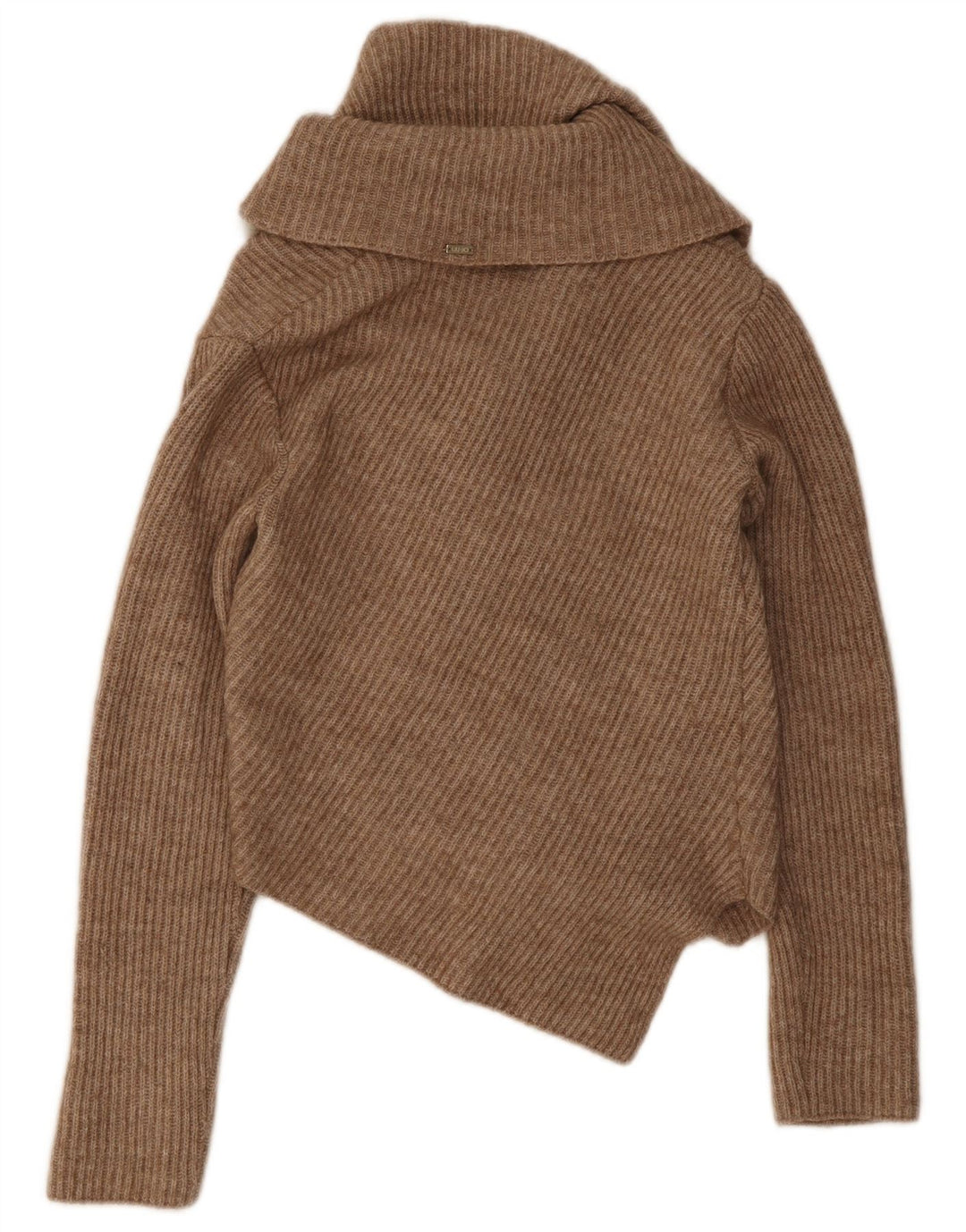 Liu Jo Dame Asymmetrisk Cardigan Sweater IT 40 Lille Brun Akryl