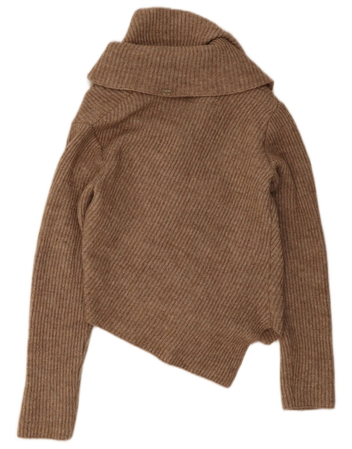 Liu Jo Dame Asymmetrisk Cardigan Sweater IT 40 Lille Brun Akryl