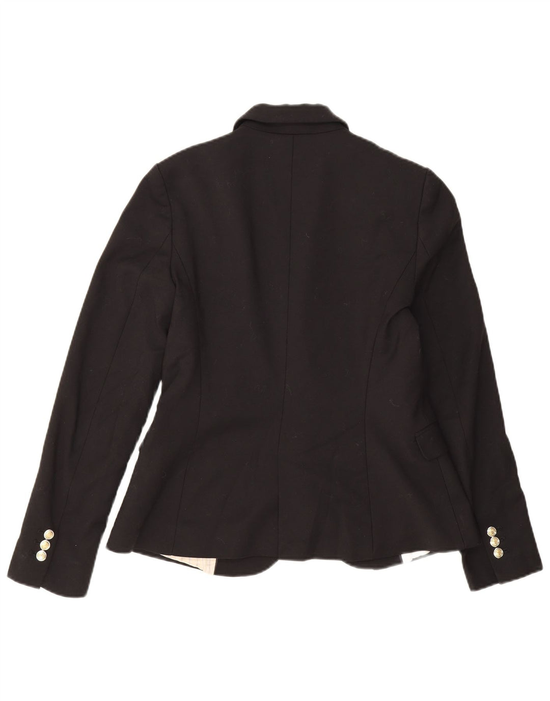 Zara Dame 1 Knap Blazer Jakke UK 12 Medium Sort Bomuld