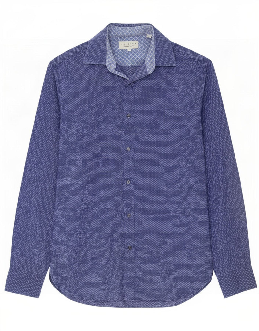 Ted Baker herreskjorte str. 15 Medium marineblå plettet bomuld