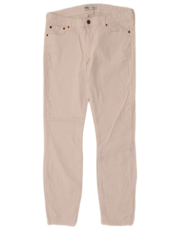 Zara Dame Slim Casual Bukser EU 40 Medium W30 L27 Hvid