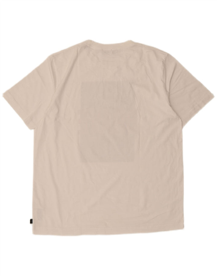 Diesel Herre Grafisk T-Shirt Top Stor Hvid Bomuld