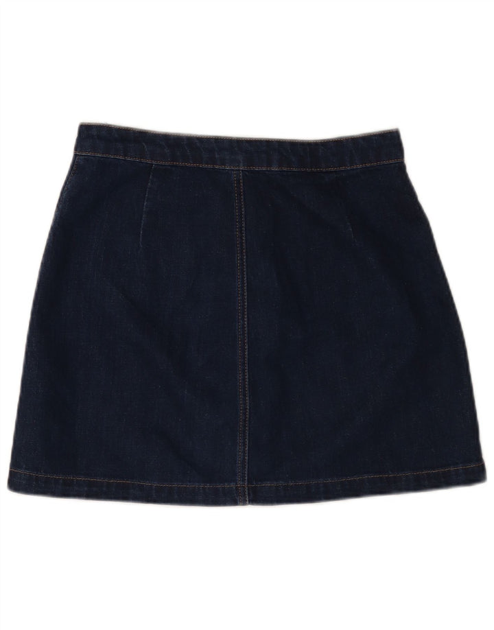Topshop Dame Mini Denim Nederdel W28 Medium Navy Blue Bomuld