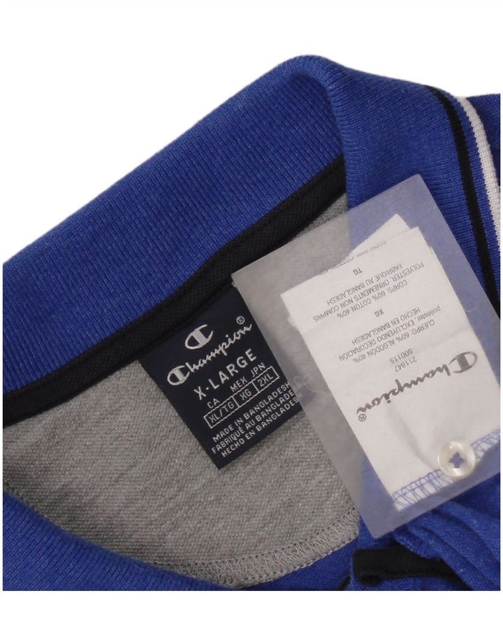Champion herre poloshirt XL blå bomuld