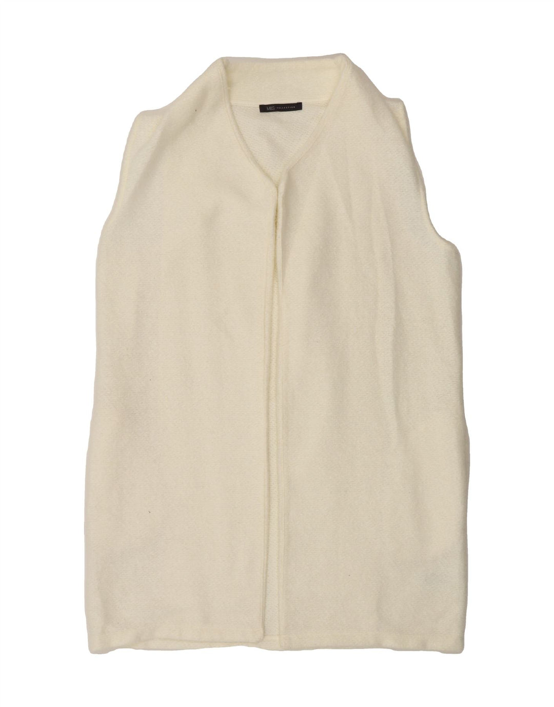 MARKS & SPENCER Womens Longline Cardigan Sweater UK 14 Large White Vintage Marks & Spencer and Second-Hand Marks & Spencer from Messina Hembry 