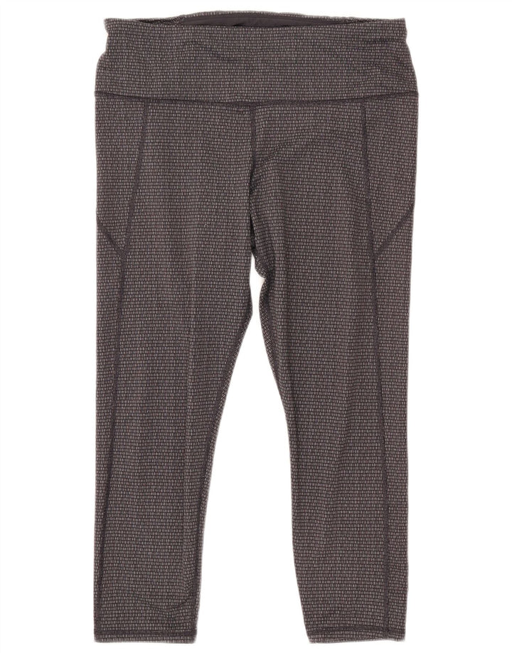 UNDER ARMOR Dame Slim Fit Crop Leggings UK 18 XL Grå Geometrisk