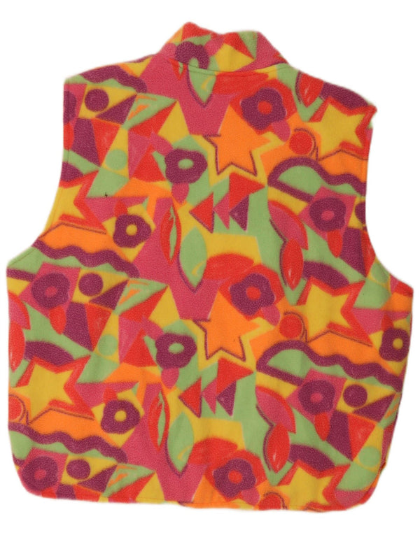Vintage Herre Fleece Gilet UK 42 XL Flerfarvet Geometrisk