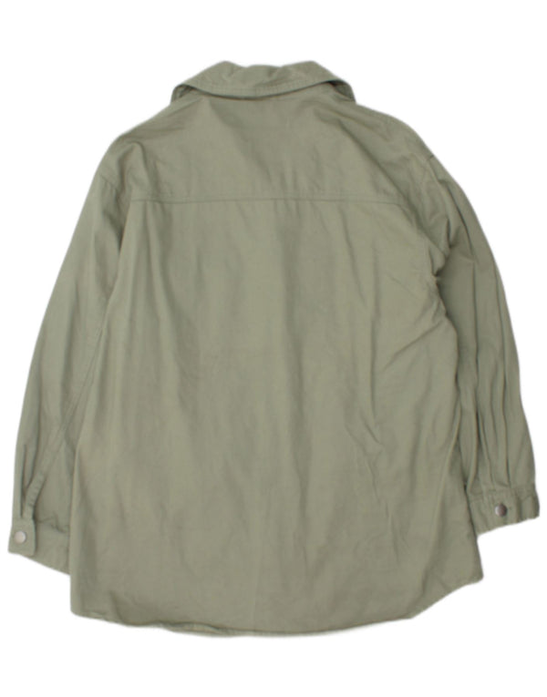 Zara Herre Oversized Utility Jacket UK 10 Small Green Cotton