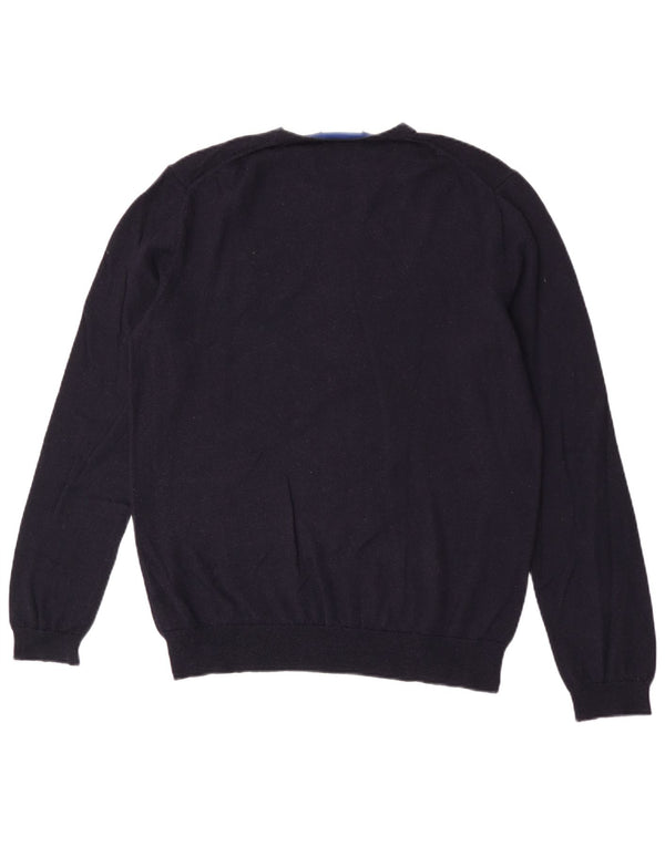 Calvin Klein Herre Crew Neck Jumper Sweater Large Navy Blue Wool