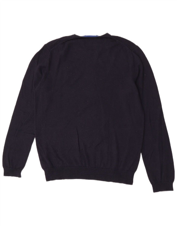 Calvin Klein Herre Crew Neck Jumper Sweater Large Navy Blue Wool