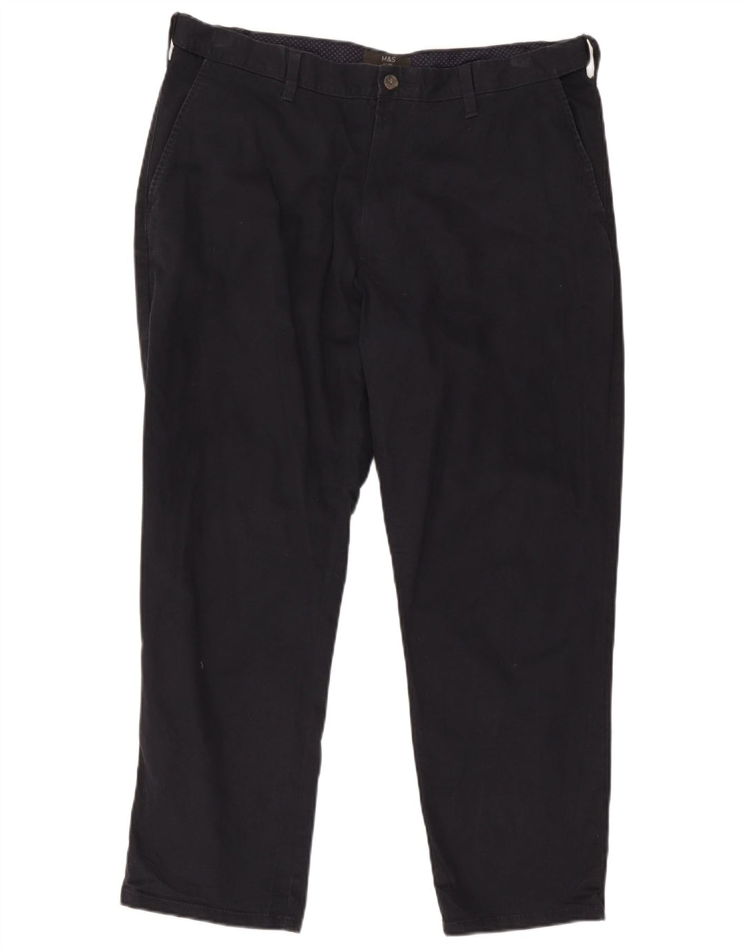 Marks & Spencer Herre Lige Regular Chino Bukser W38 L29 Navy Blue