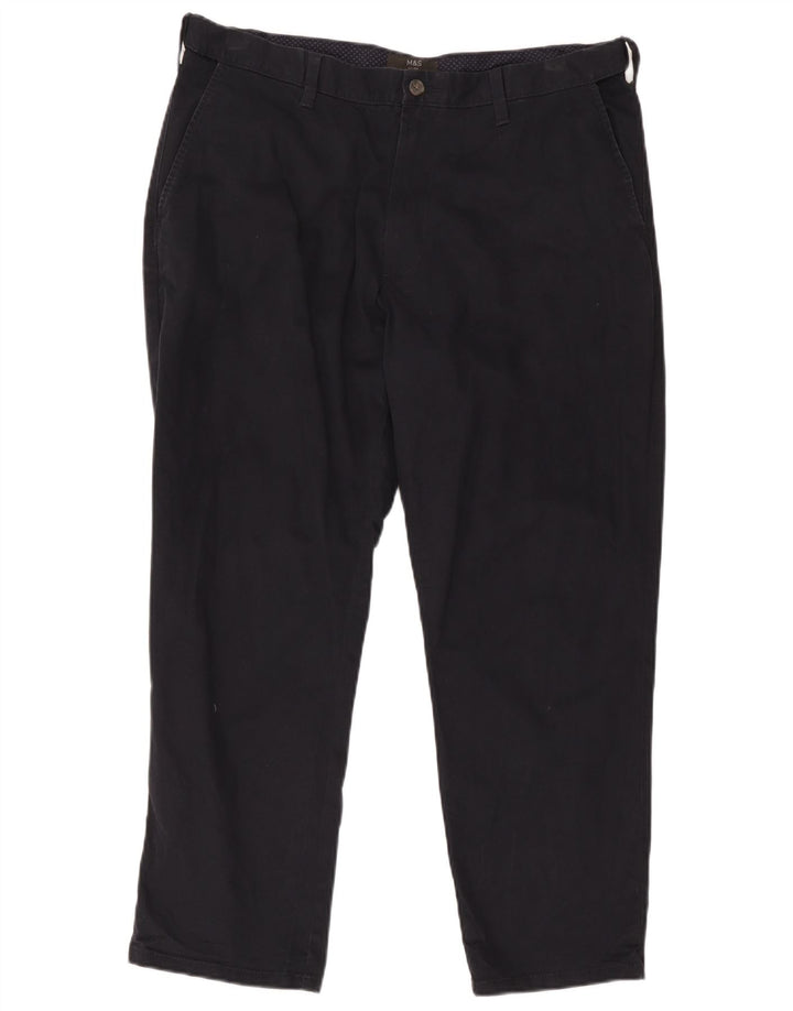 Marks & Spencer Herre Lige Regular Chino Bukser W38 L29 Navy Blue