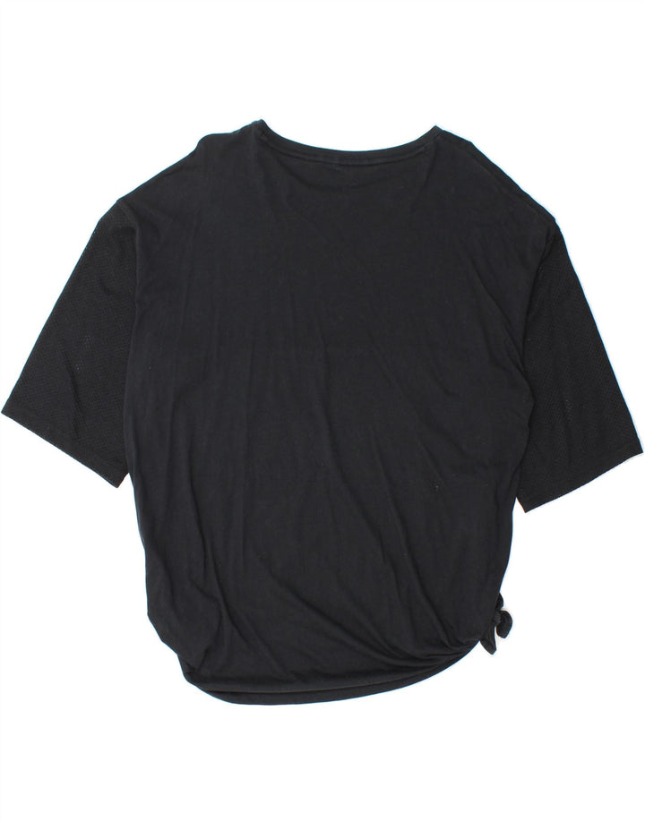 PUMA Womens Graphic T-Shirt Top UK 14 Medium Black Colourblock Polyester Vintage Puma and Second-Hand Puma from Messina Hembry 