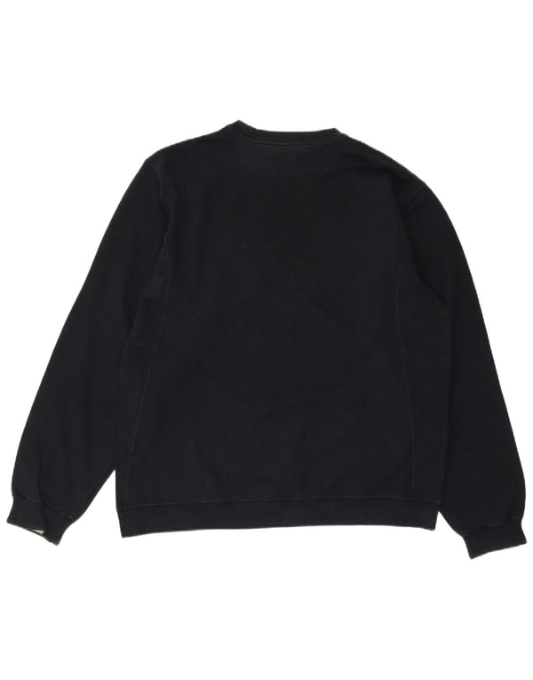 Champion Dame Grafisk Sweatshirt Jumper UK 14 Medium Sort
