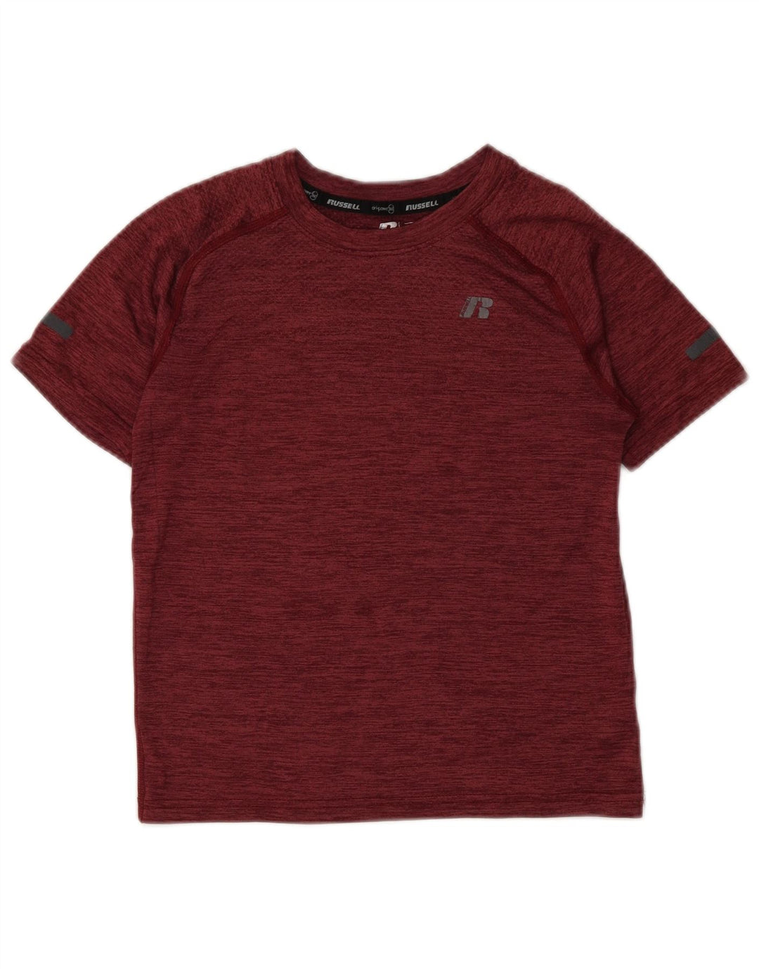 Russell Athletic Boys T-Shirt Top 7-8 år Medium Burgundy Flecked Nylon