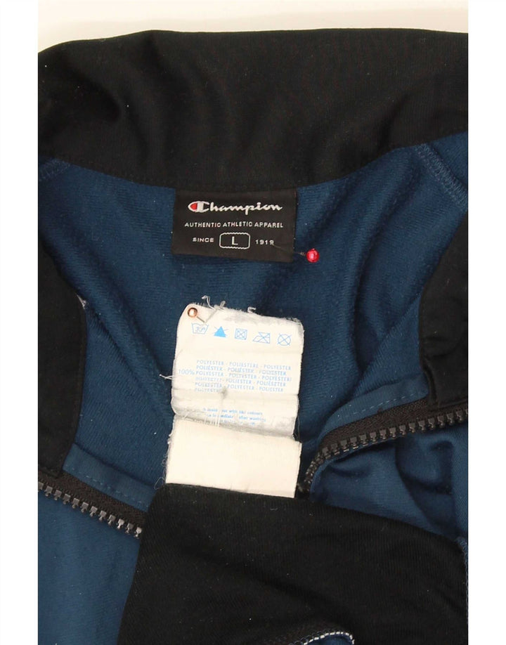 Champion Herre træningsdragt Top jakke Large Blue Colourblock Polyester