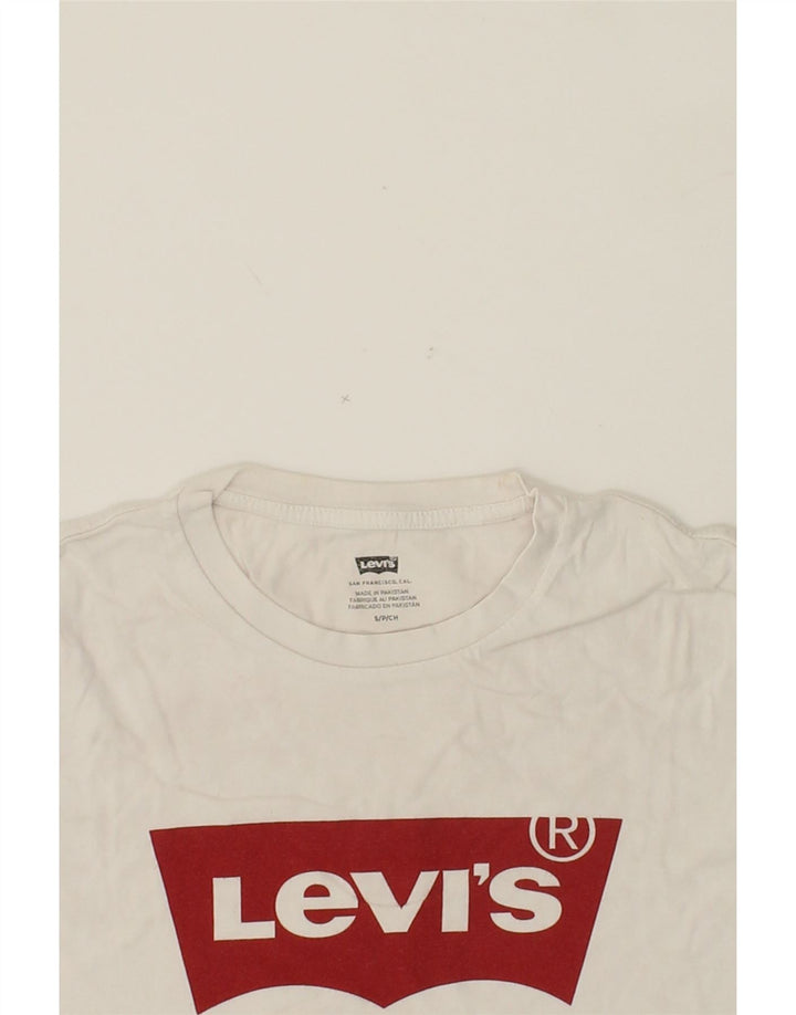 LEVI'S Mens Graphic T-Shirt Top Small White Cotton Vintage Levi's and Second-Hand Levi's from Messina Hembry 