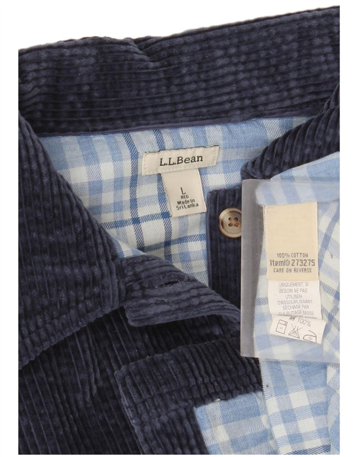 L.L.Bean Herre fløjlsskjorte Stor marineblå bomuld