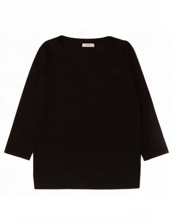 Marks & Spencer Dame Pullover Top 3/4 ærmer UK 22 3XL Sort Viscose