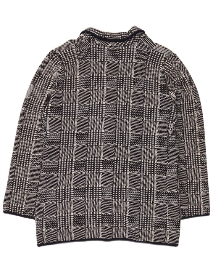 VALENTINO Dame Miss V Blazer Jacket IT 48 XL Marineblå Houndstooth