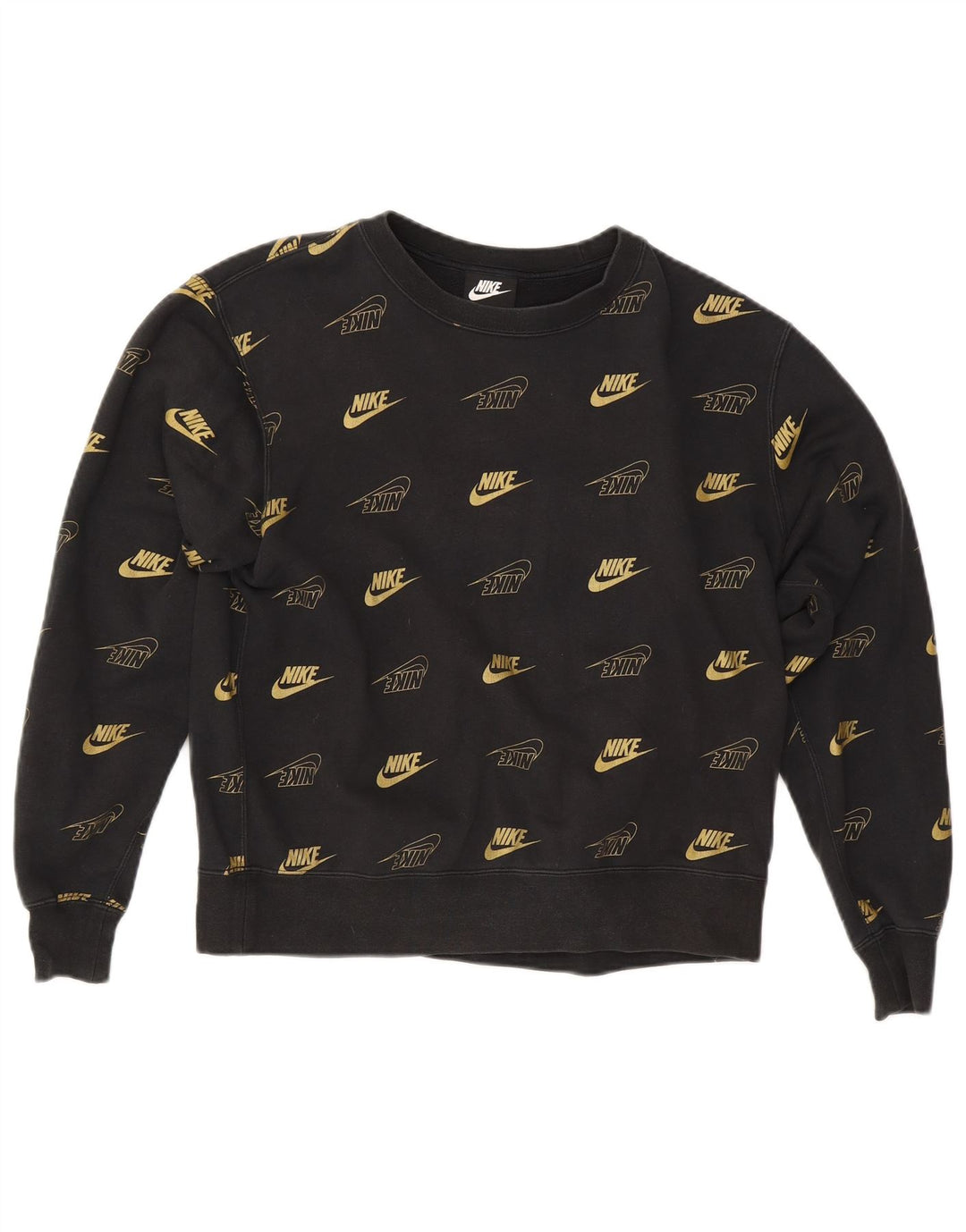 Nike Womens Grafisk Oversized Sweatshirt Jumper UK 10 Small Black Bomuld