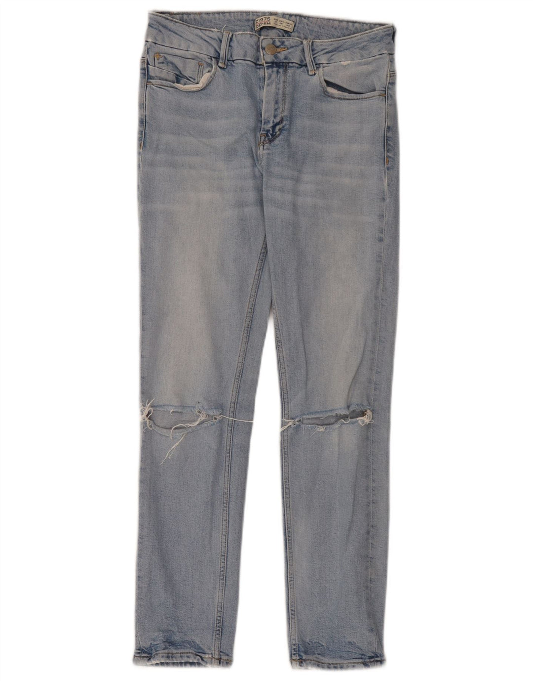 Zara Womens Distressed Slim Jeans EU 38 Small W28 L28 Blue