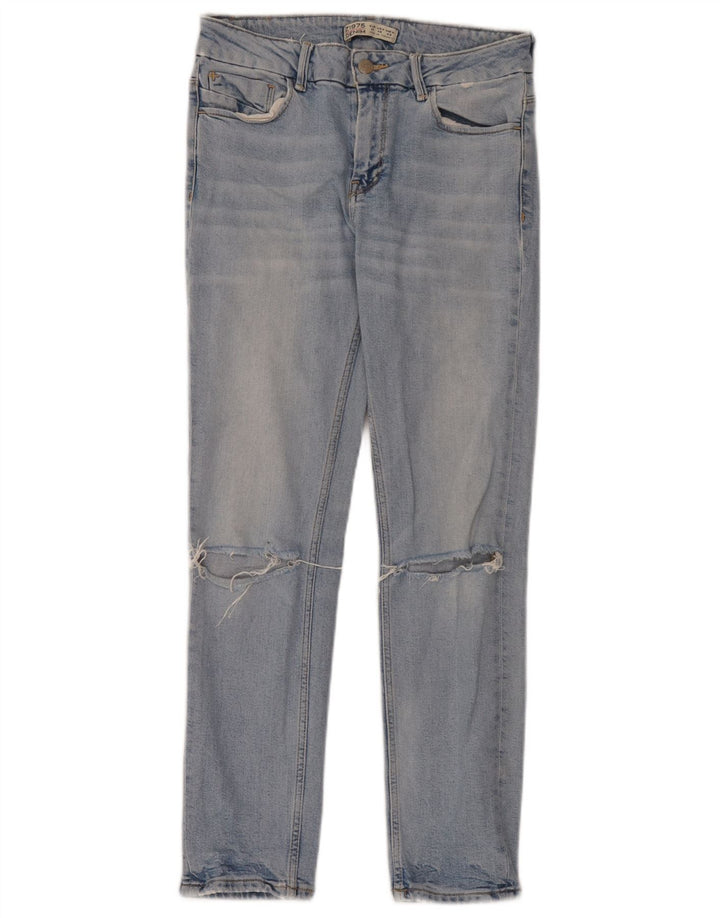 Zara Womens Distressed Slim Jeans EU 38 Small W28 L28 Blue