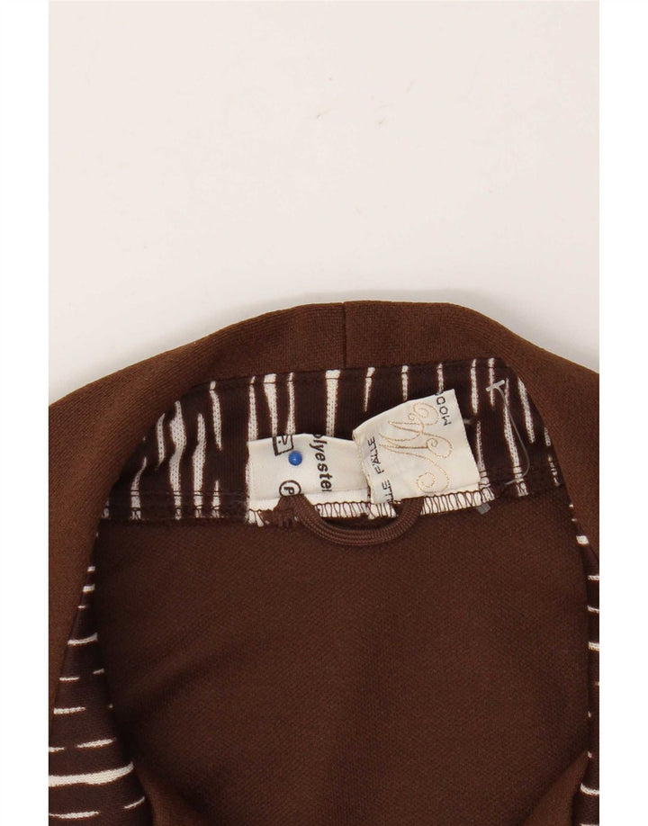 Vintage dameskjorte bluse UK 16 Stor brun stribet