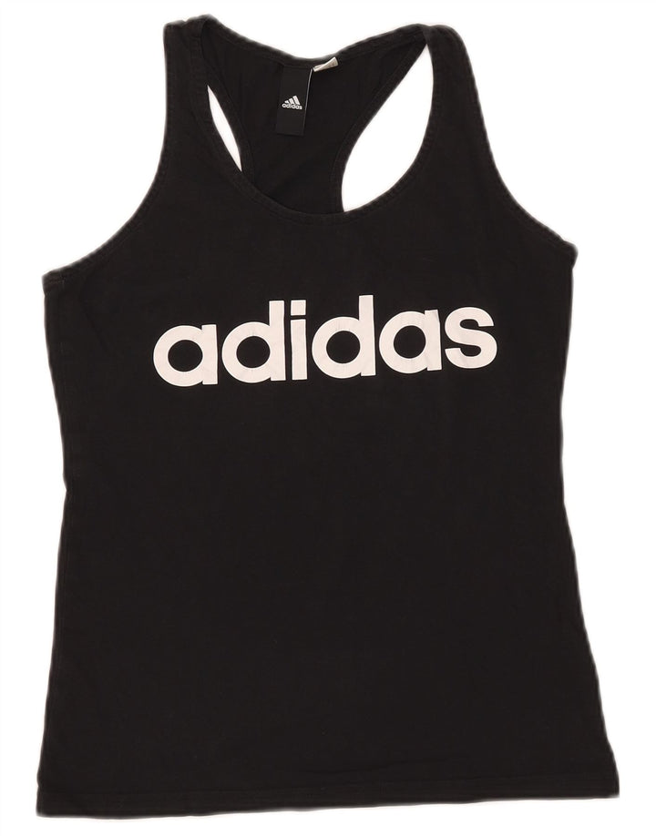 Adidas Kvinder Grafisk Vest Top UK 8 Lille Sort