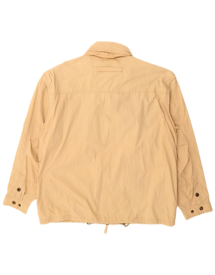 VINTAGE Herre Utility Jacket IT 54 2XL Beige Bomuld