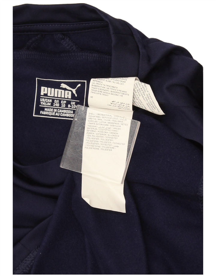 Puma Boys Top Langærmet 9-10 år Navy Blue Polyester