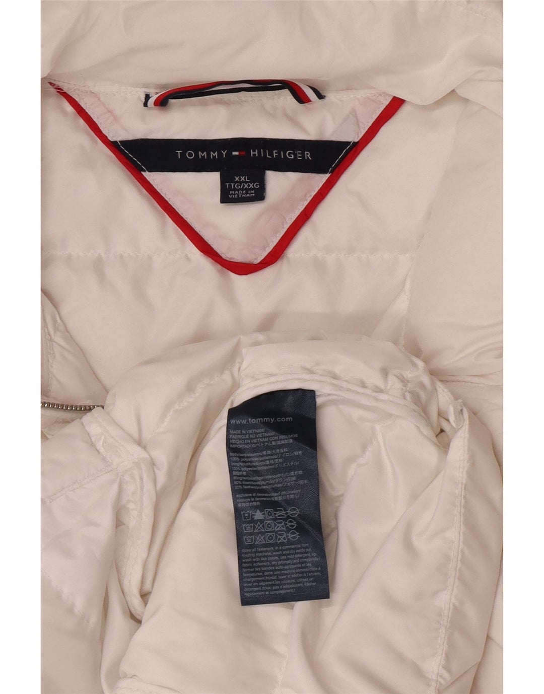 Tommy Hilfiger Dame Polstret Jakke UK 20 2XL Hvid Polyamid