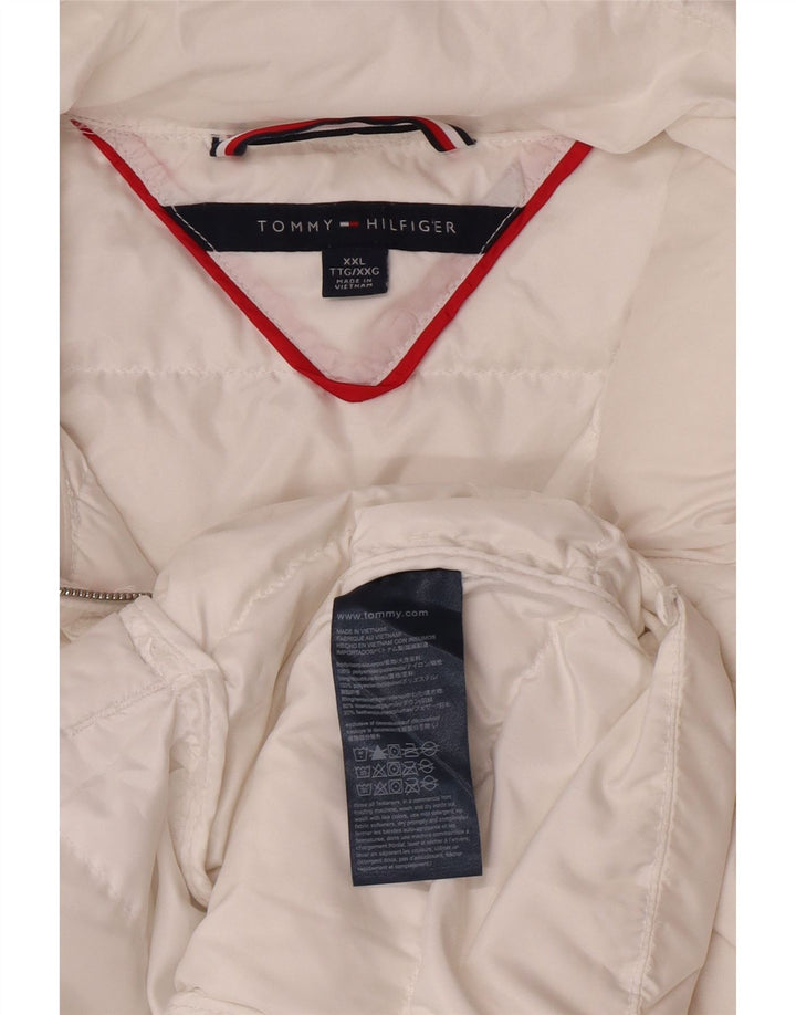 Tommy Hilfiger Dame Polstret Jakke UK 20 2XL Hvid Polyamid