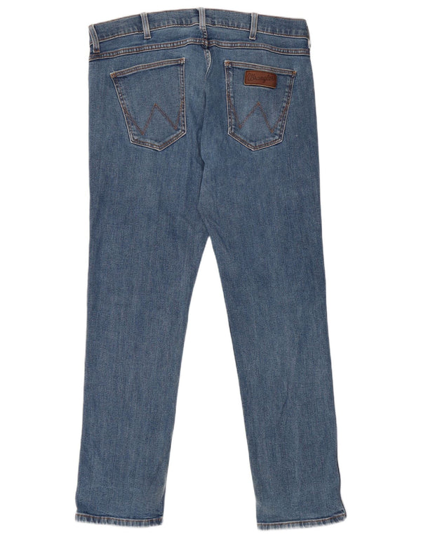 Wrangler Herre Greensboro Straight Jeans W36 L32 Blå Bomuld
