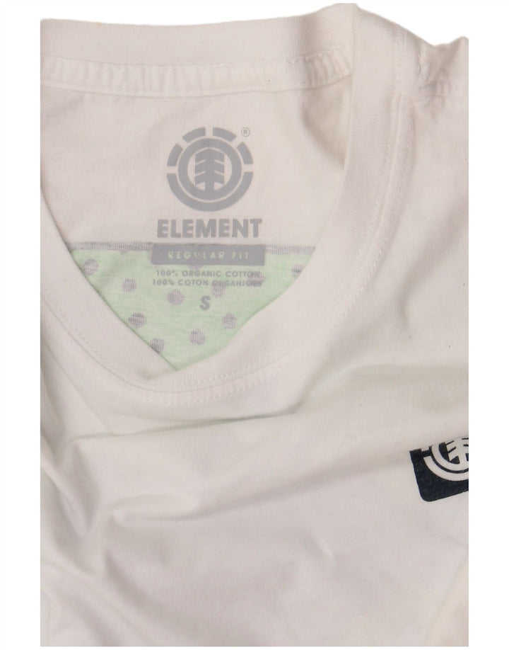 Element Herre Regular Fit Grafisk T-Shirt Top Lille Hvid Bomuld