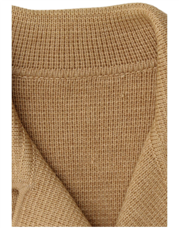 Vintage strik frakke til kvinder UK 12 Medium Beige